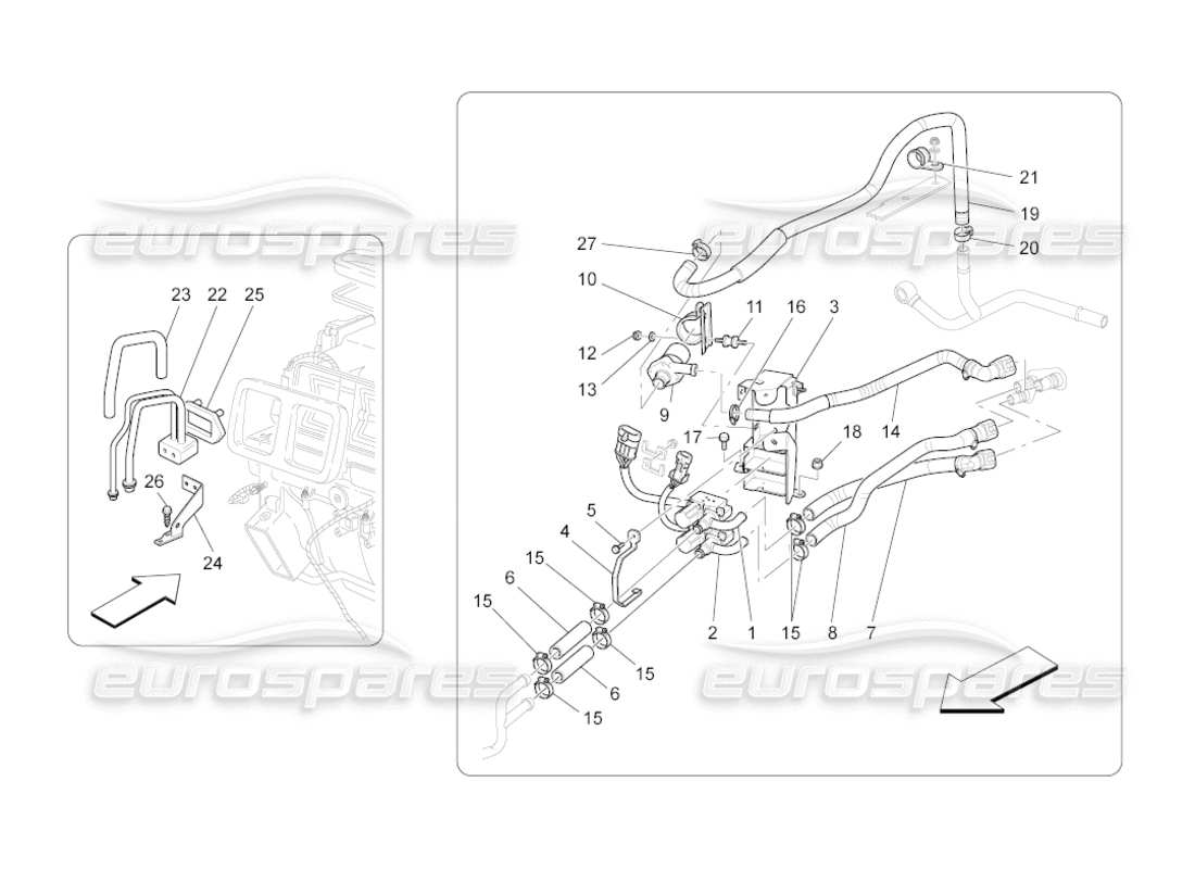 a part diagram from the maserati grancabrio parts catalogue