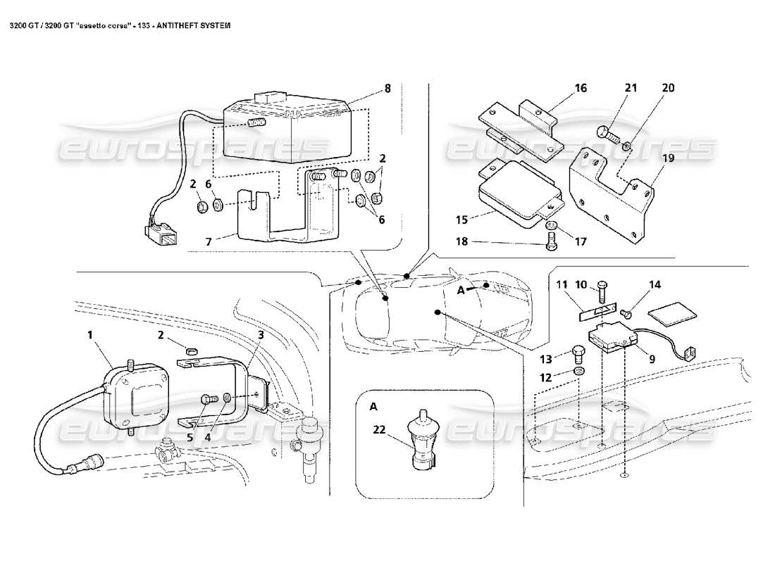 a part diagram from the maserati 3200 parts catalogue