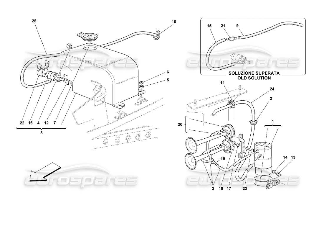 a part diagram from the ferrari 355 (2.7 motronic) parts catalogue