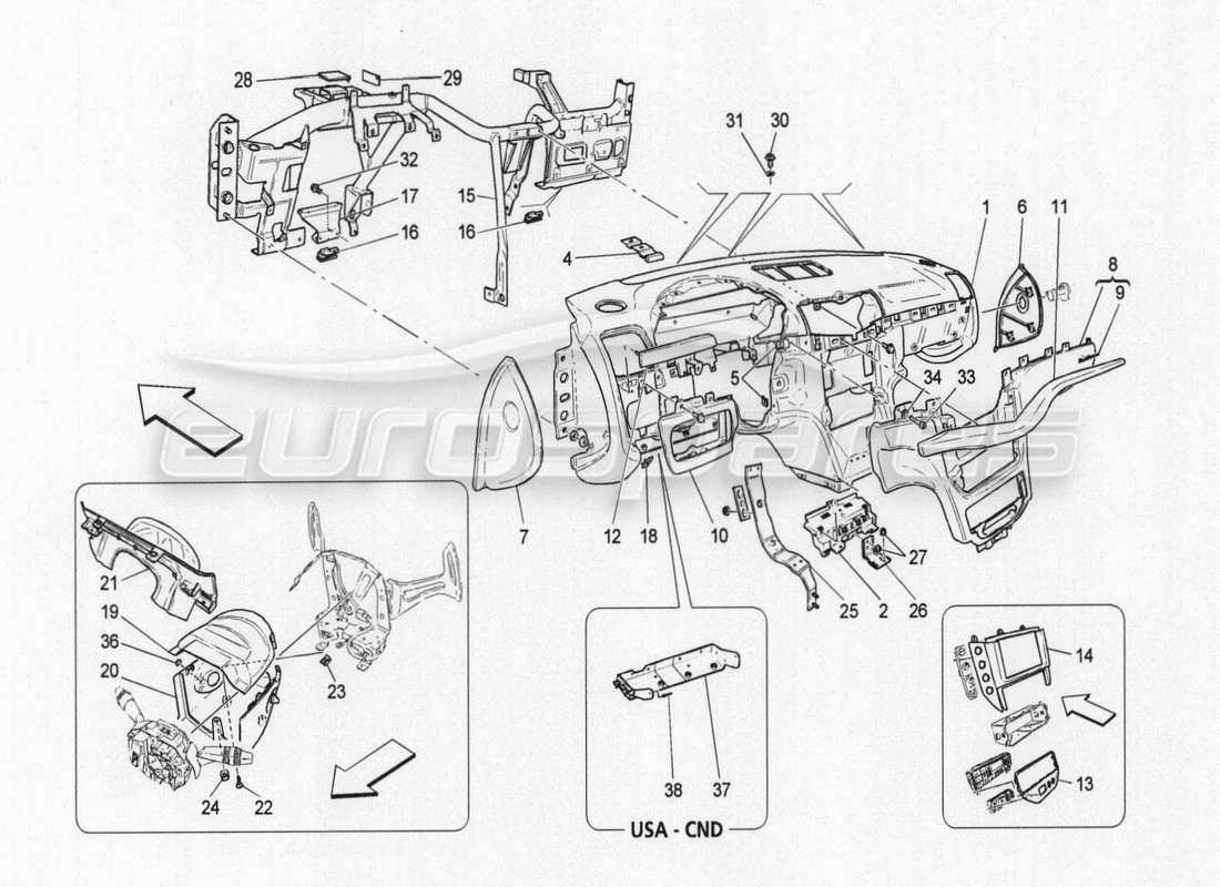 a part diagram from the maserati granturismo special edition parts catalogue