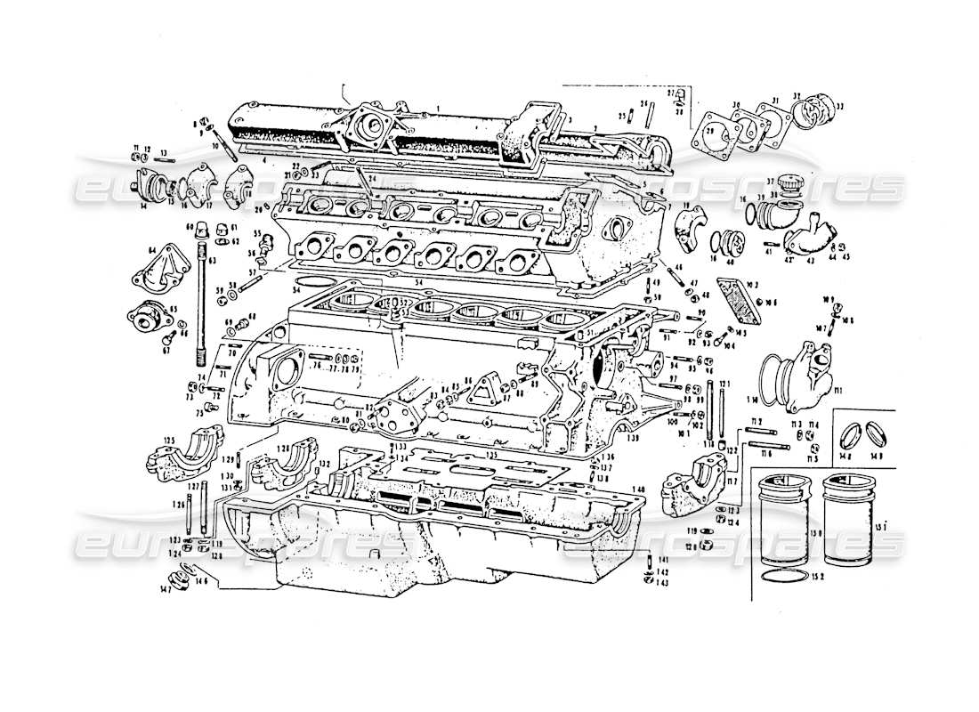 a part diagram from the maserati 3500 parts catalogue