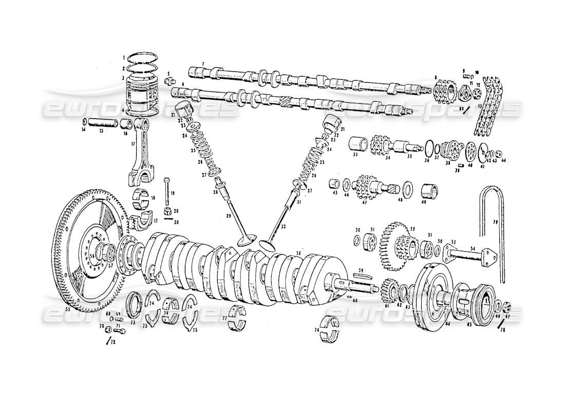 a part diagram from the maserati 3500 parts catalogue