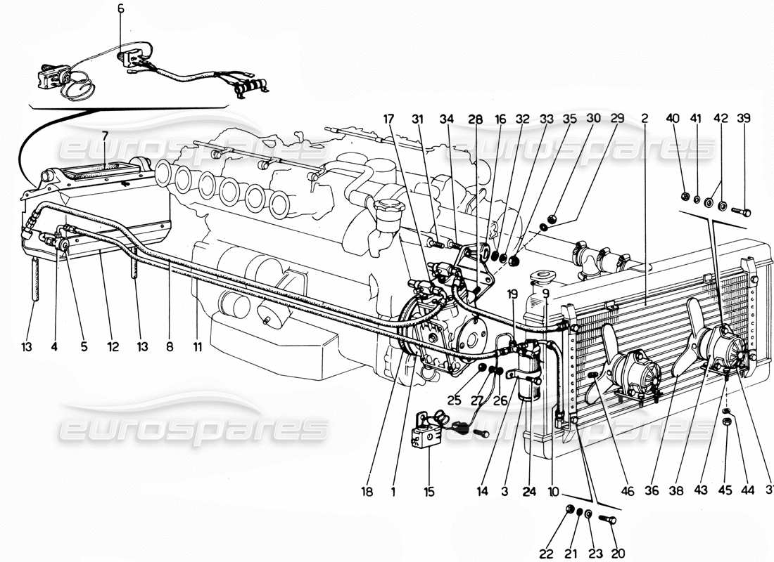 a part diagram from the ferrari 330 and 365 parts catalogue