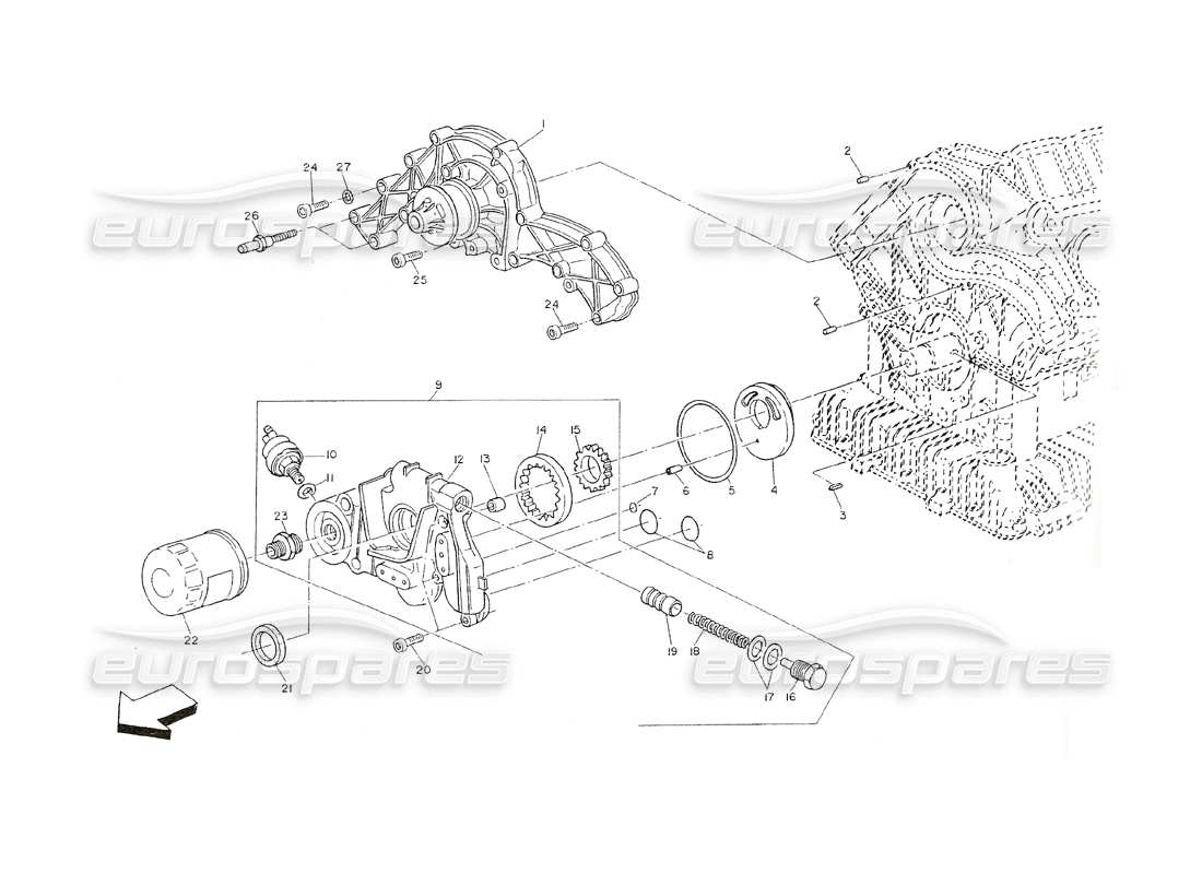 a part diagram from the maserati shamal parts catalogue