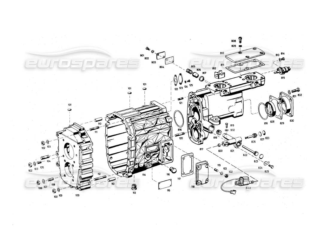 a part diagram from the maserati quattroporte (1967-1979) parts catalogue