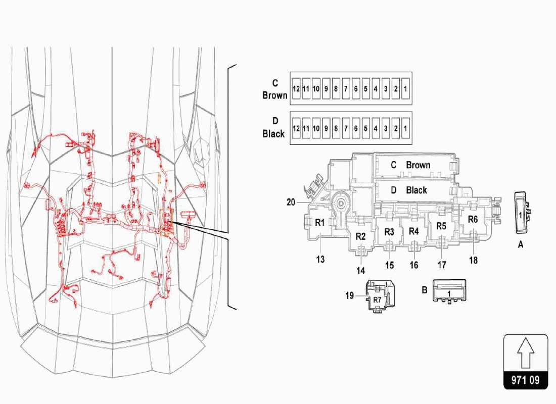 a part diagram from the lamborghini centenario parts catalogue