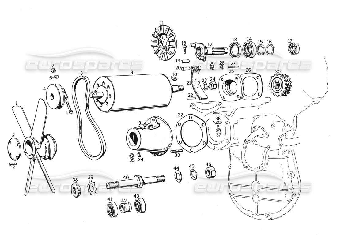 a part diagram from the ferrari 250 parts catalogue