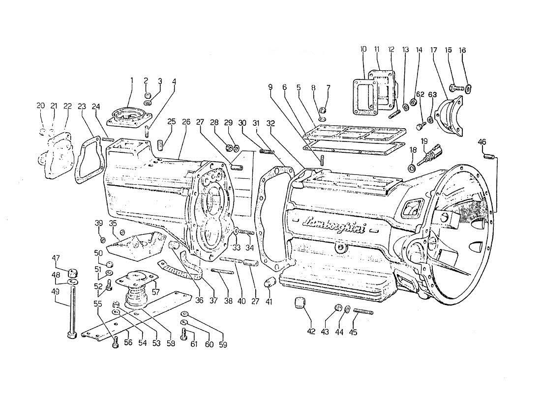 VIEW PARTS DIAGRAMS FROM THE LAMBORGHINI JARAMA PARTS CATALOGUE a part diagram from the lamborghini jarama parts catalogue