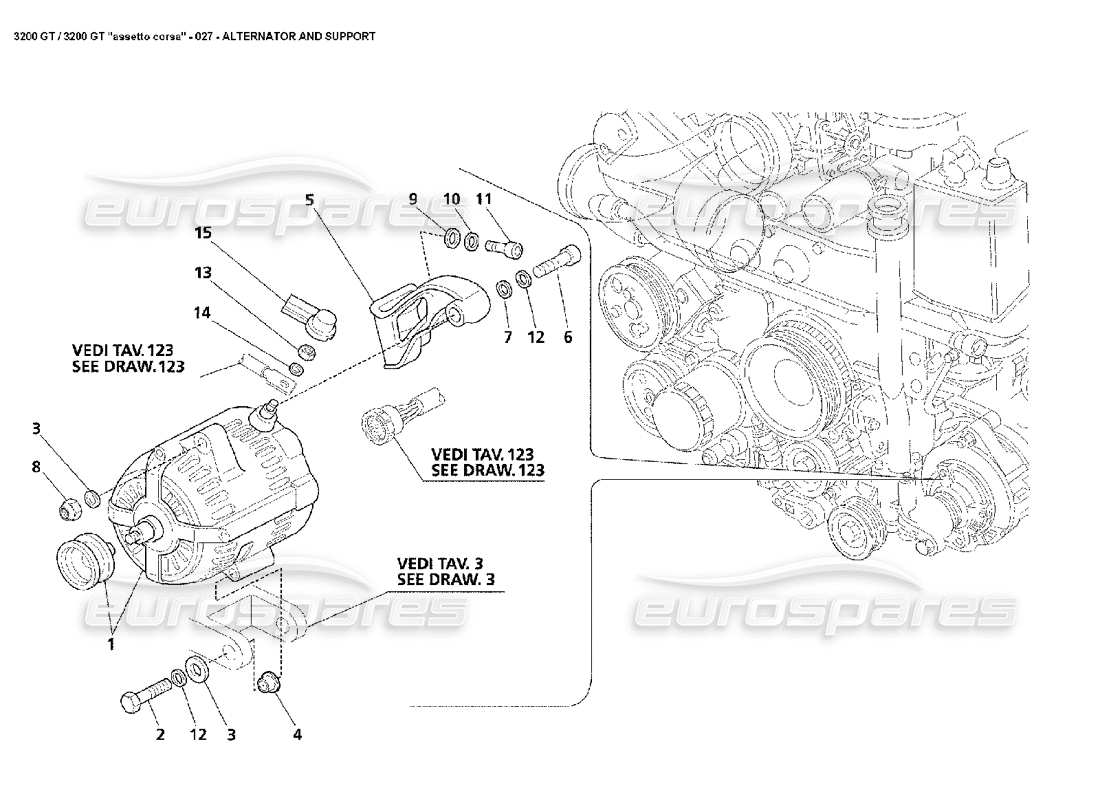 a part diagram from the maserati 3200 parts catalogue