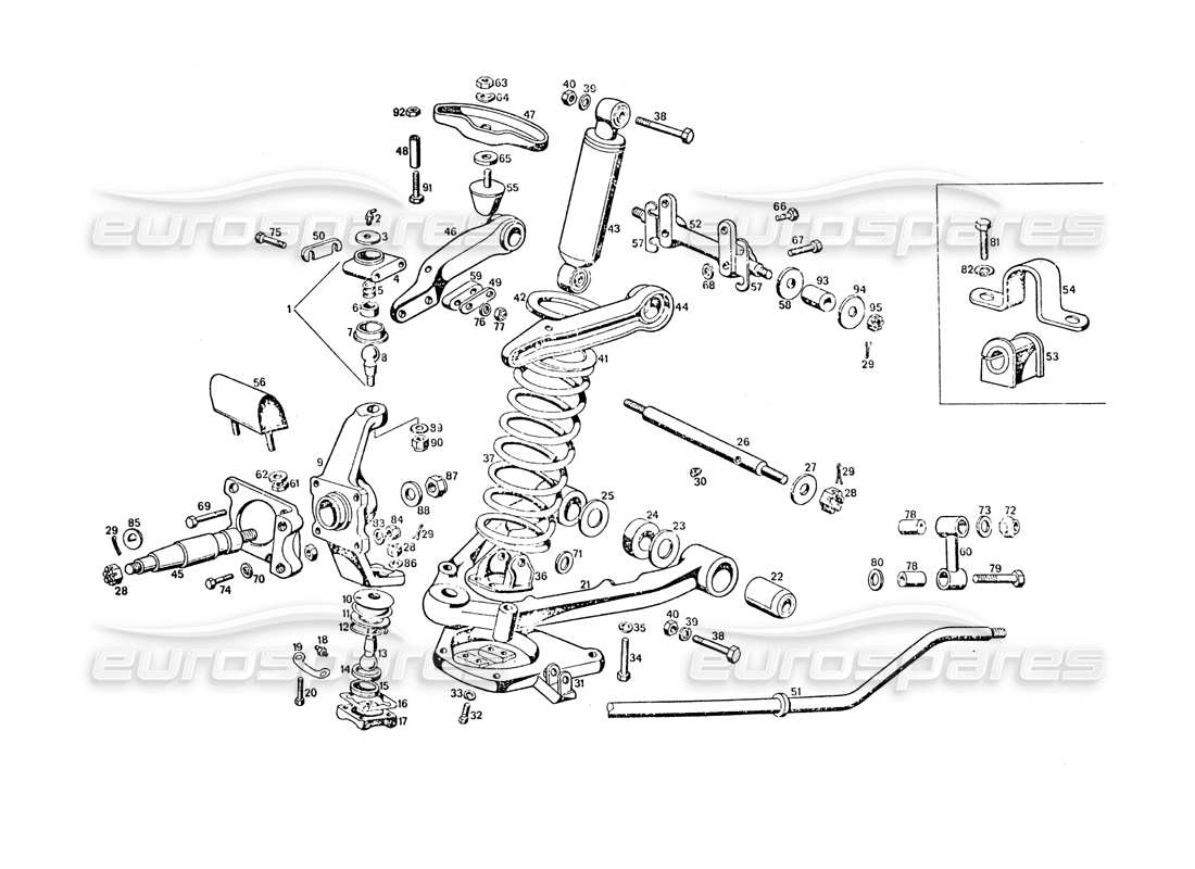 a part diagram from the maserati khamsin parts catalogue