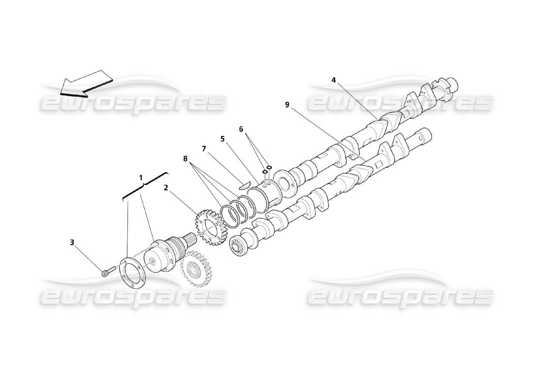 a part diagram from the maserati quattroporte m139 (2005-2013) parts catalogue