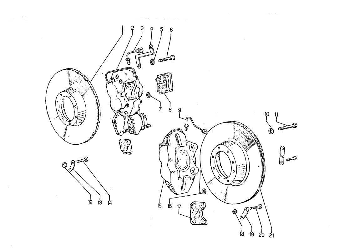 a part diagram from the lamborghini jarama parts catalogue