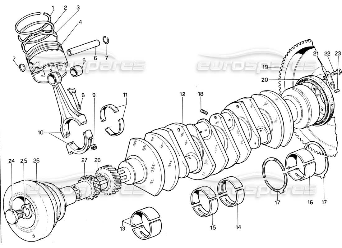 a part diagram from the ferrari 330 and 365 parts catalogue