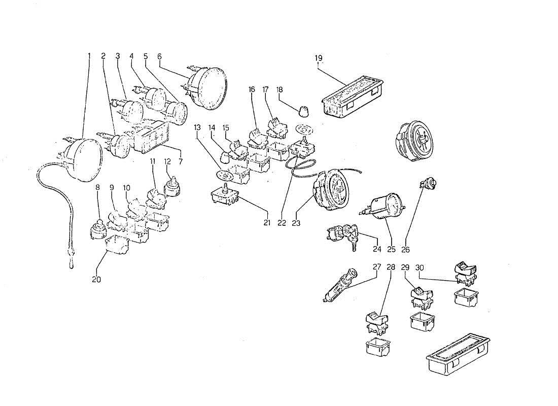 VIEW PARTS DIAGRAMS FROM THE LAMBORGHINI JARAMA PARTS CATALOGUE a part diagram from the lamborghini jarama parts catalogue