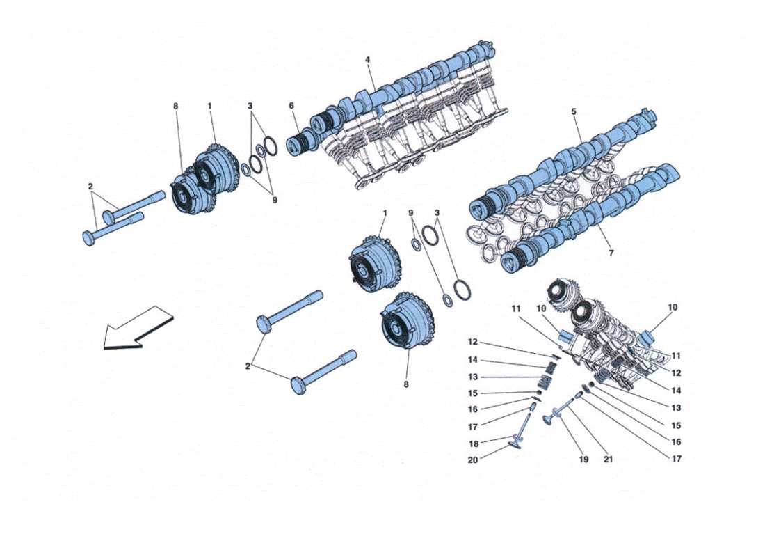 a part diagram from the ferrari 458 challenge parts catalogue