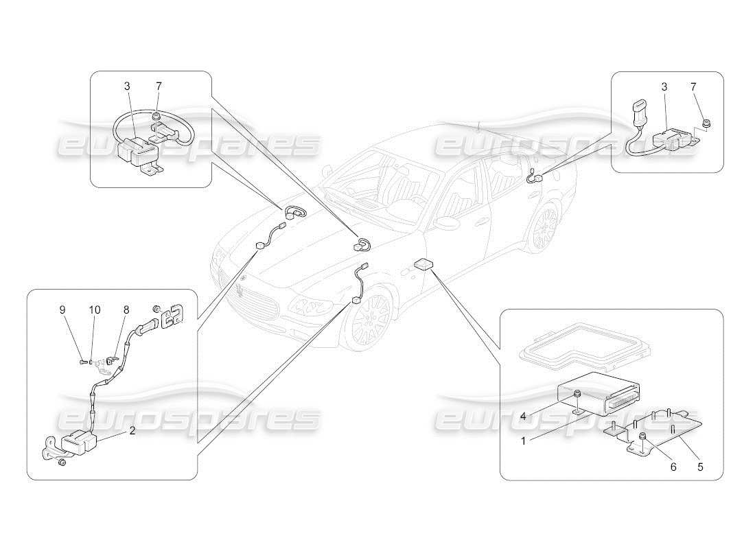 a part diagram from the maserati qtp. (2010) 4.2 auto parts catalogue