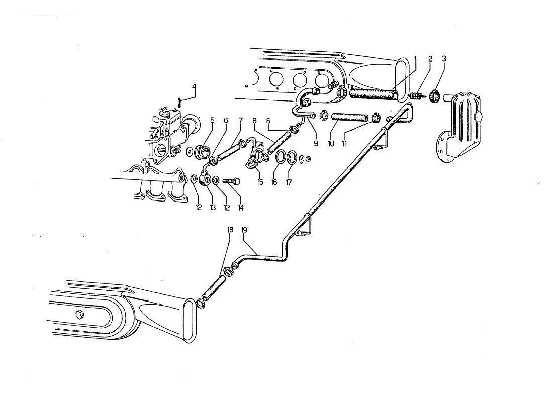 a part diagram from the lamborghini jarama parts catalogue