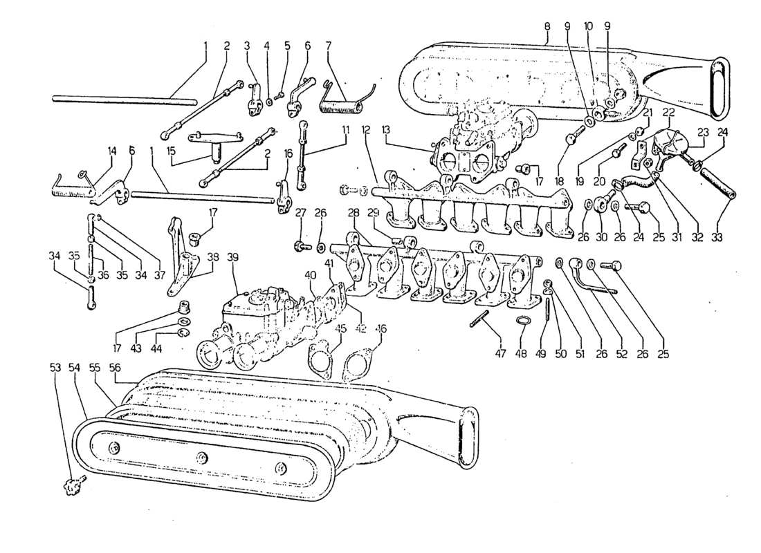 a part diagram from the lamborghini jarama parts catalogue