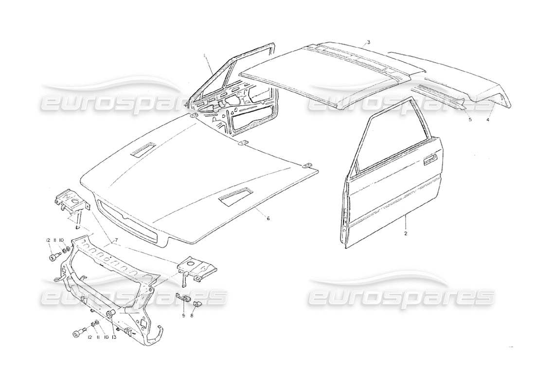 a part diagram from the maserati shamal parts catalogue