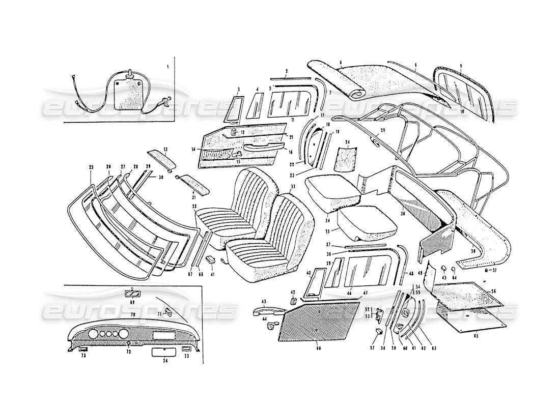 a part diagram from the maserati 3500 parts catalogue