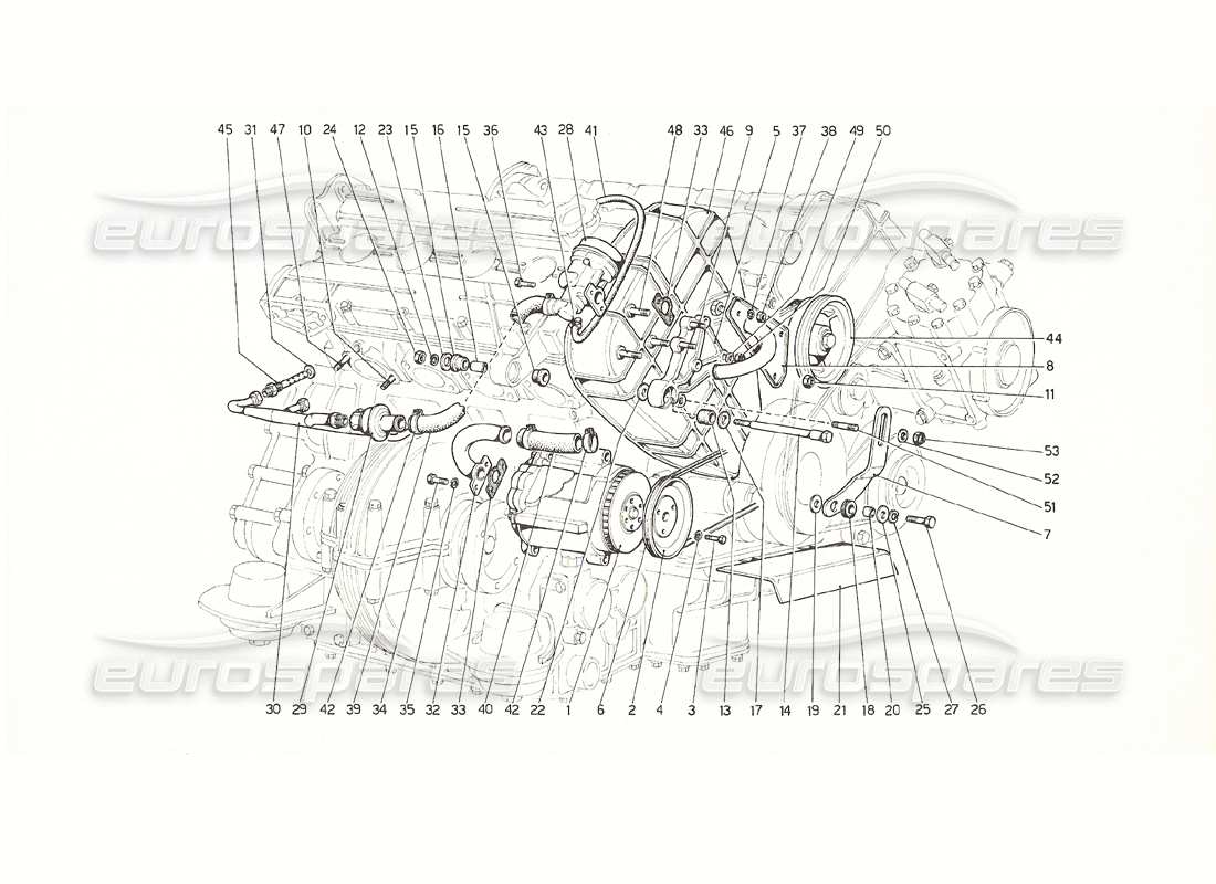 a part diagram from the ferrari 308 gt4 dino (1976) parts catalogue