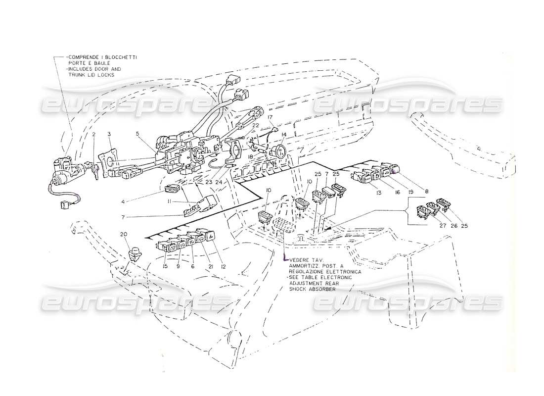 a part diagram from the maserati shamal parts catalogue