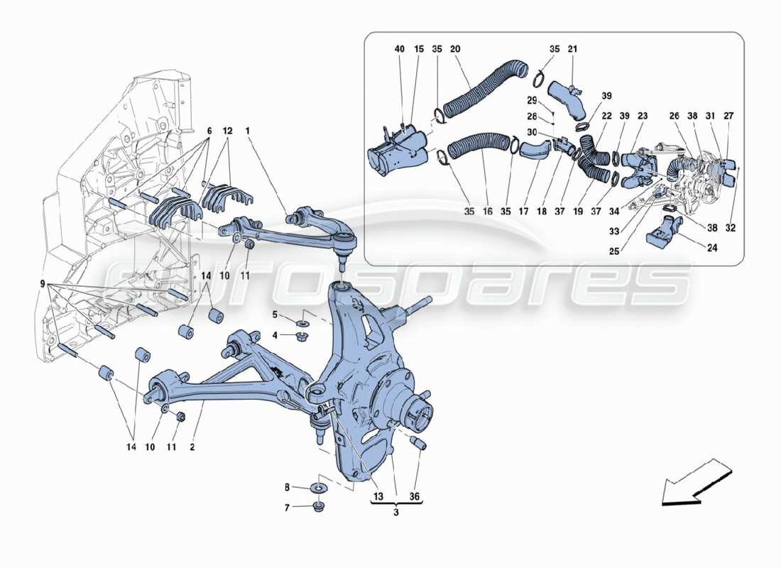 ferrari 488 challenge front suspension part diagram