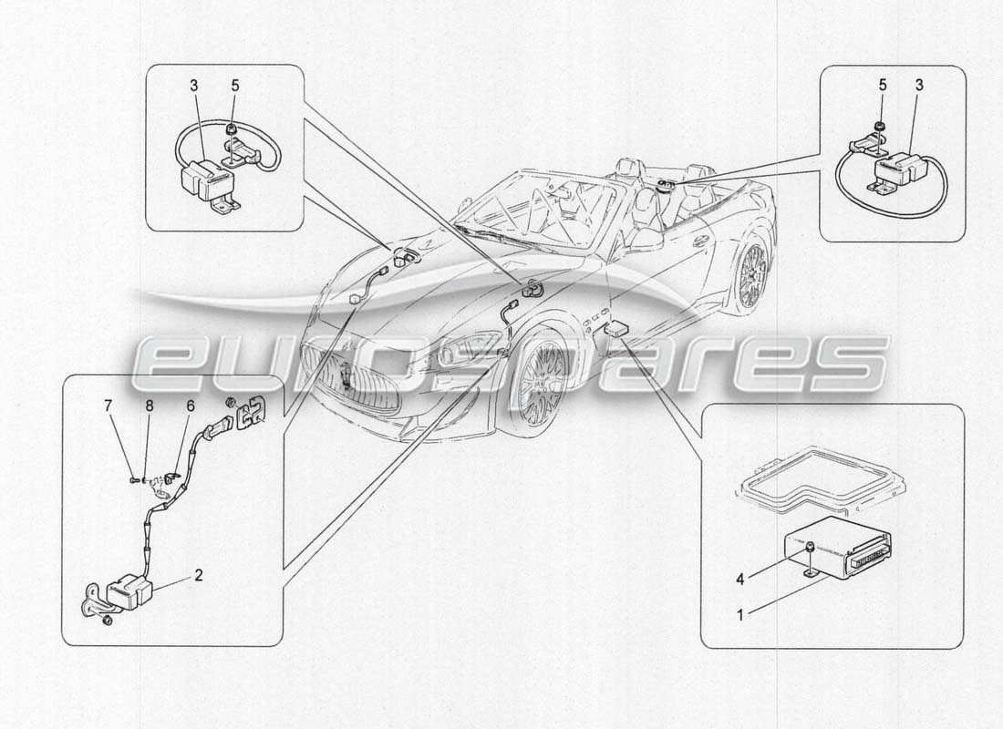 maserati grancabrio mc centenario electronic management (suspension) part diagram