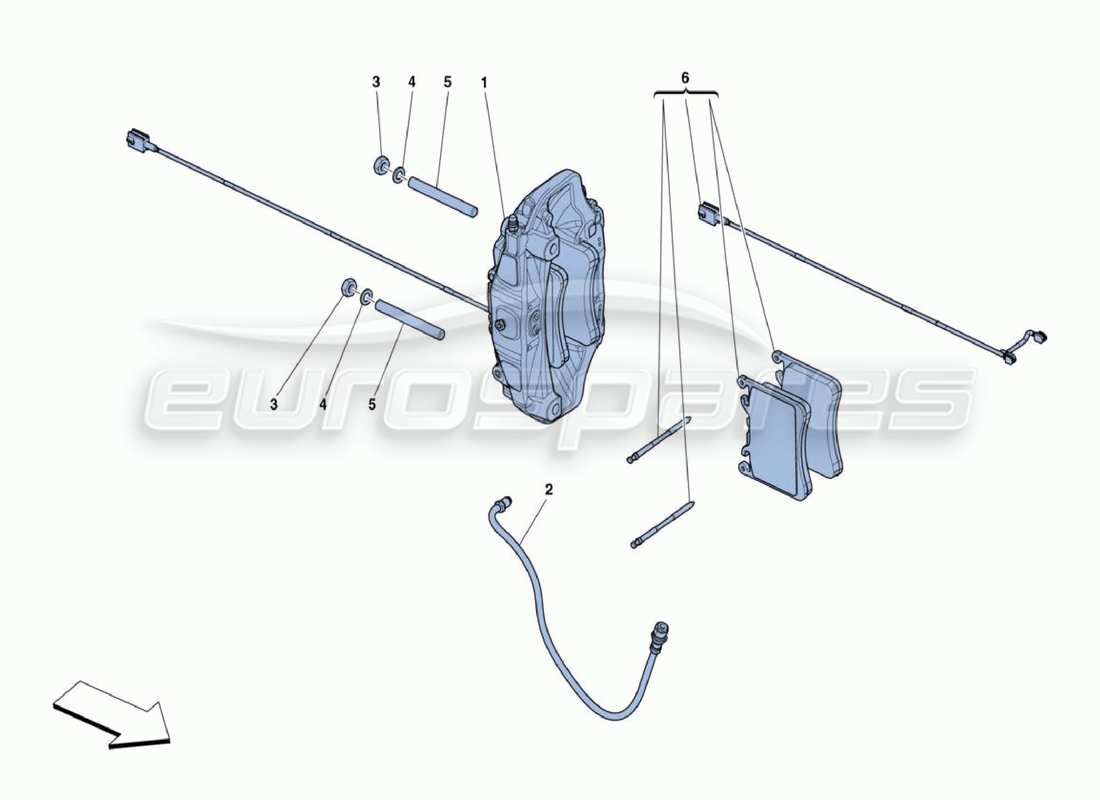 ferrari 488 challenge front brake calipers parts diagram