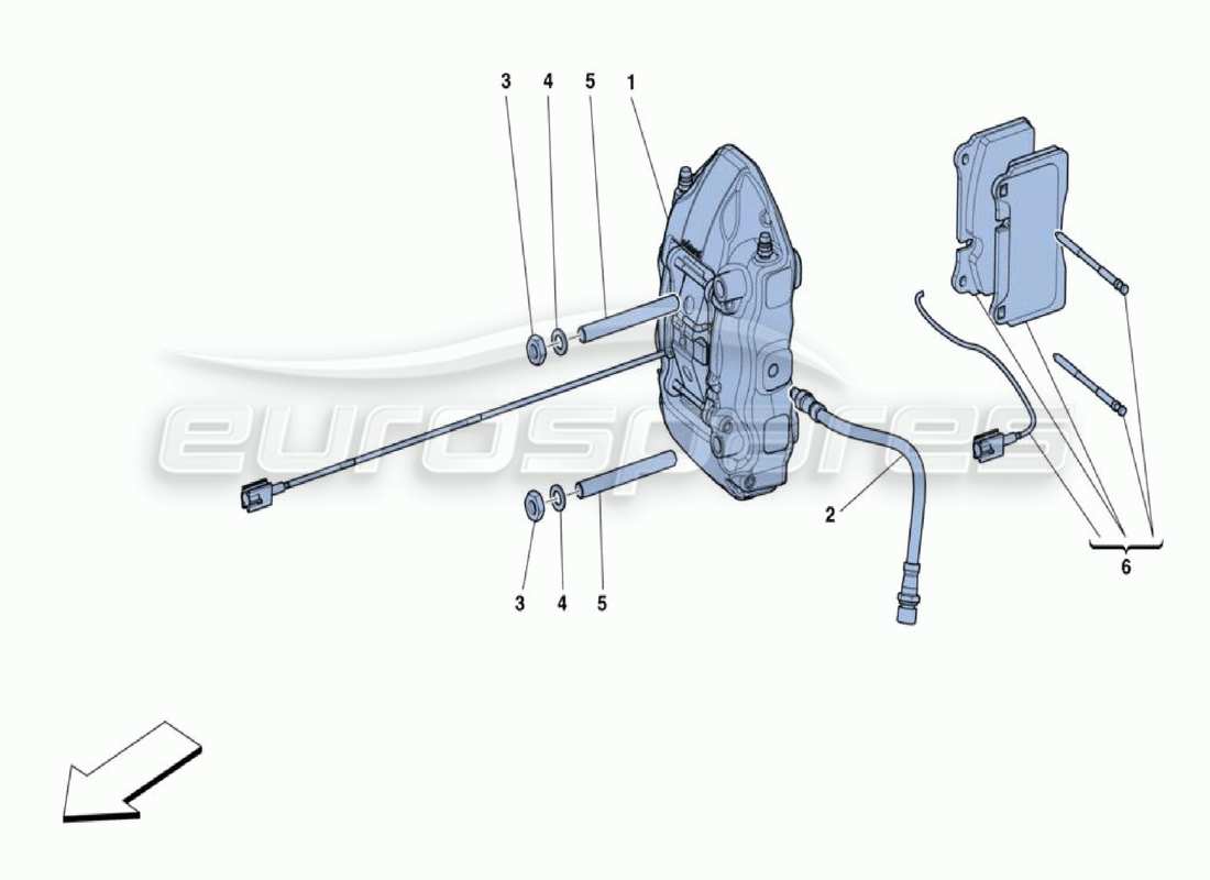 ferrari 488 challenge rear brake calipers parts diagram