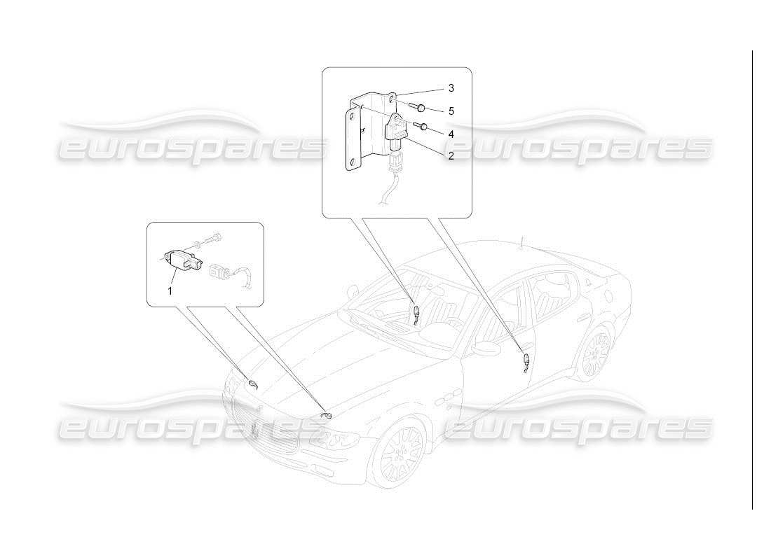 maserati qtp. (2007) 4.2 auto crash sensors parts diagram