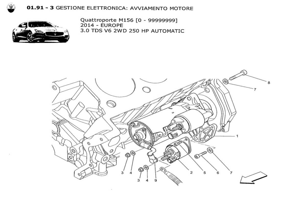 maserati qtp. v6 3.0 tds 250bhp 2014 electronic control: engine ignition parts diagram