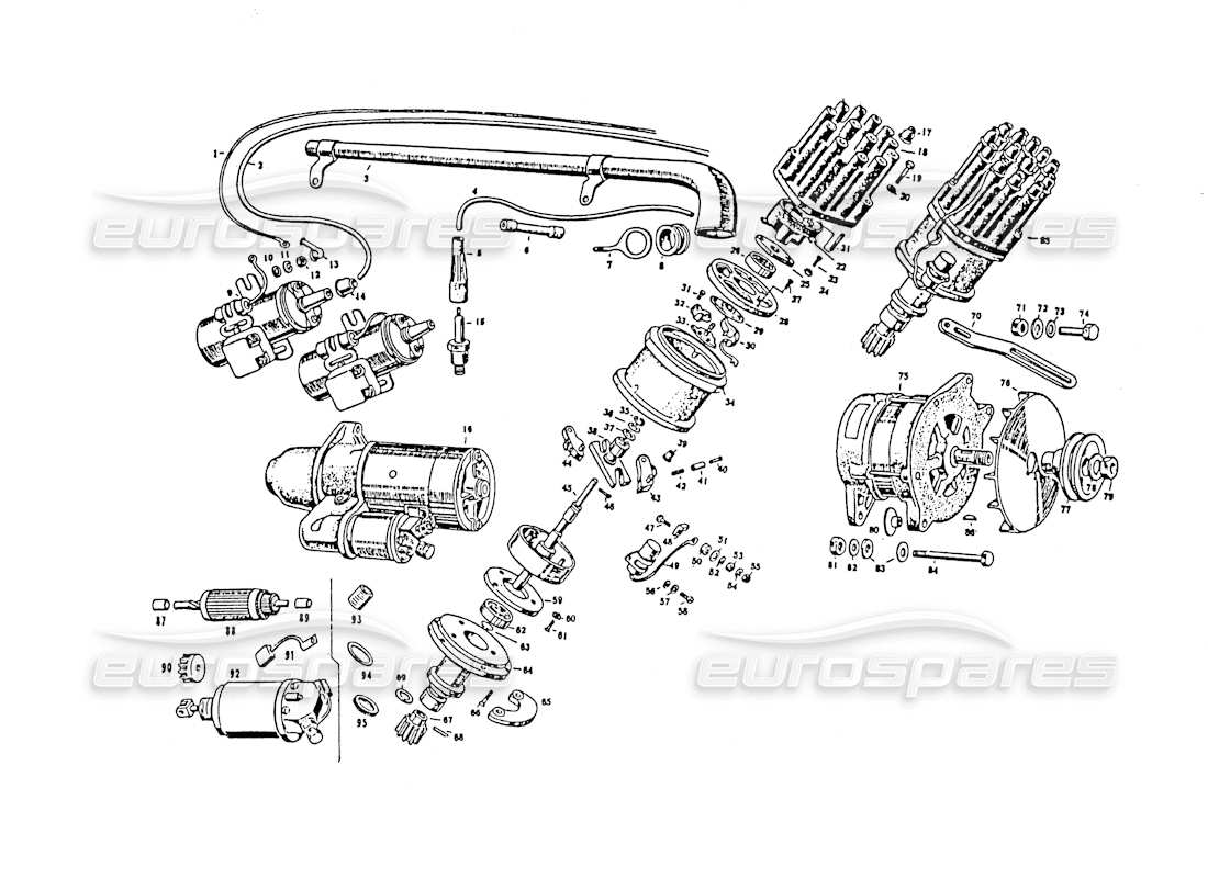 maserati 3500 gt electrical equipment engine part diagram