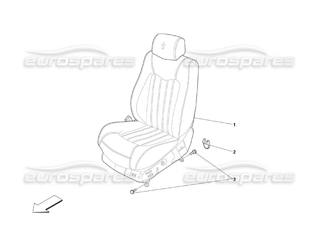 maserati qtp. (2003) 4.2 front seats: linings parts diagram