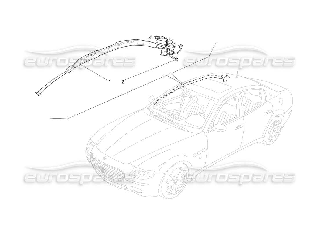 maserati qtp. (2003) 4.2 window-bag system part diagram