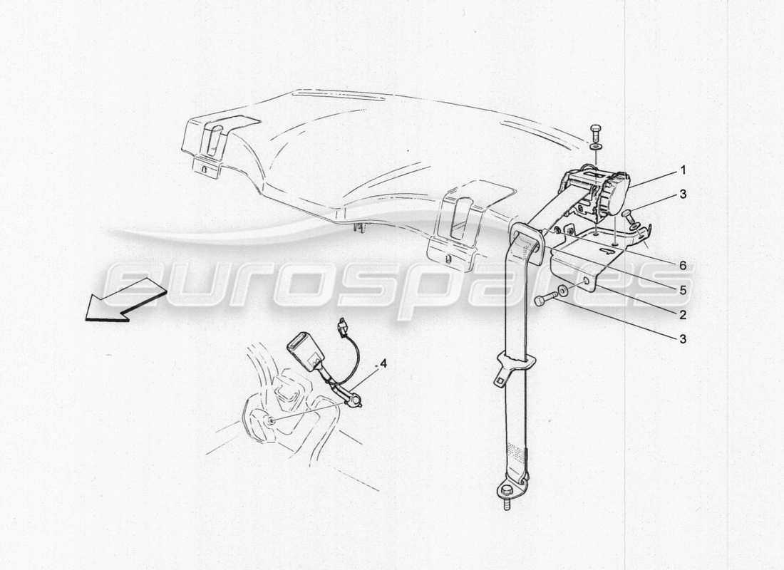 maserati granturismo special edition rear seatbelts parts diagram