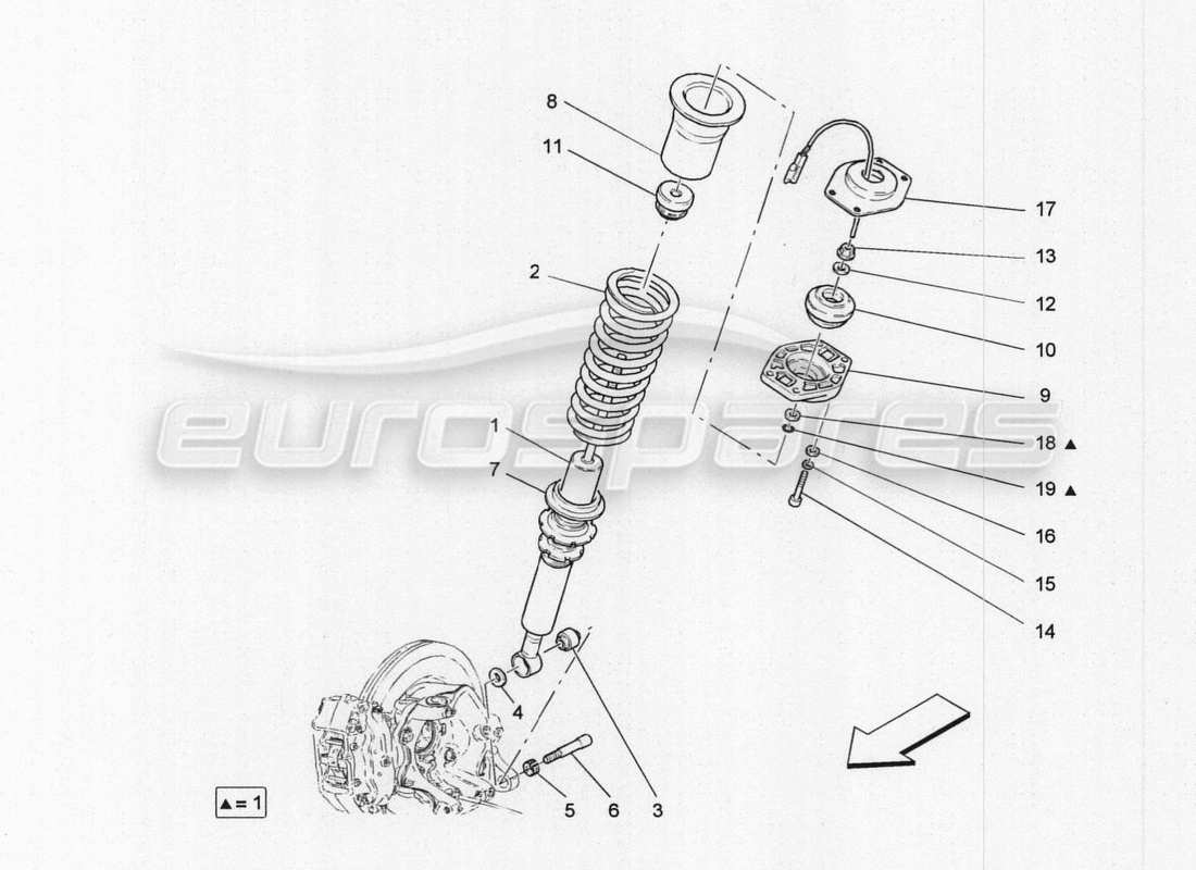 maserati granturismo special edition rear shock absorber devices parts diagram