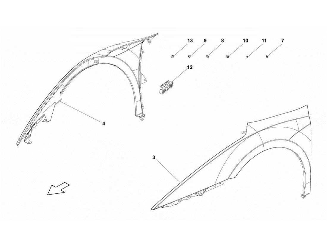 lamborghini gallardo lp570-4s perform front fender parts diagram