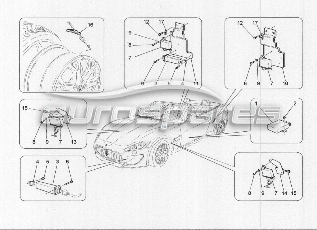 maserati grancabrio mc centenario pneumatic pressure control system part diagram