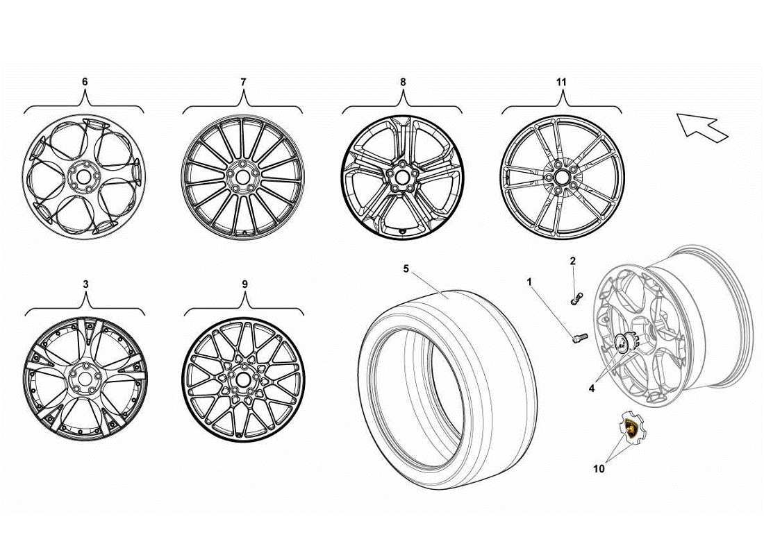 lamborghini gallardo lp560-4s update rear tyre parts diagram