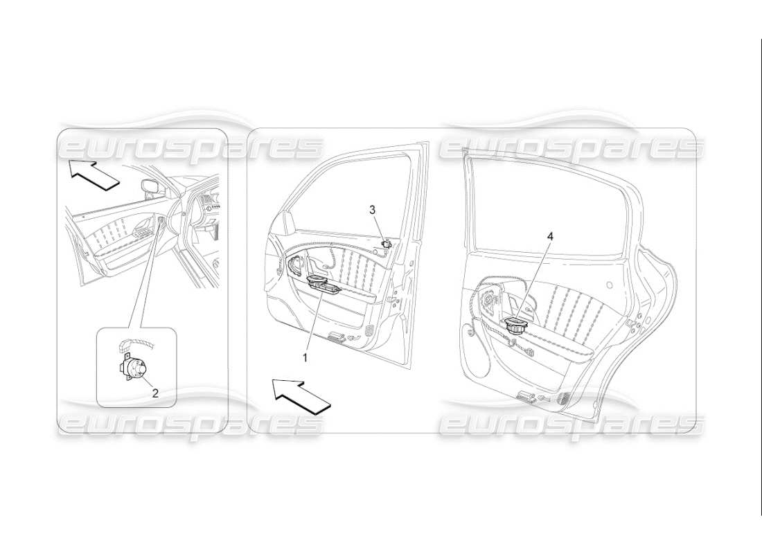 maserati qtp. (2010) 4.7 auto door devices part diagram