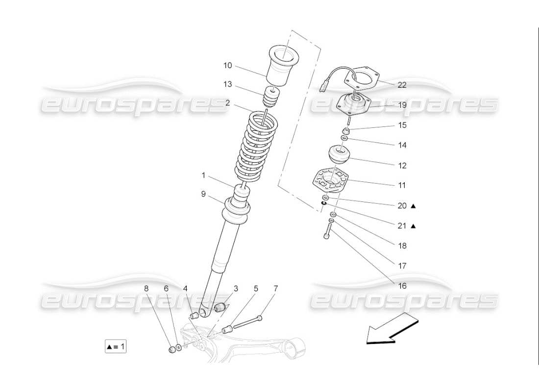 maserati qtp. (2010) 4.7 auto front shock absorber devices part diagram