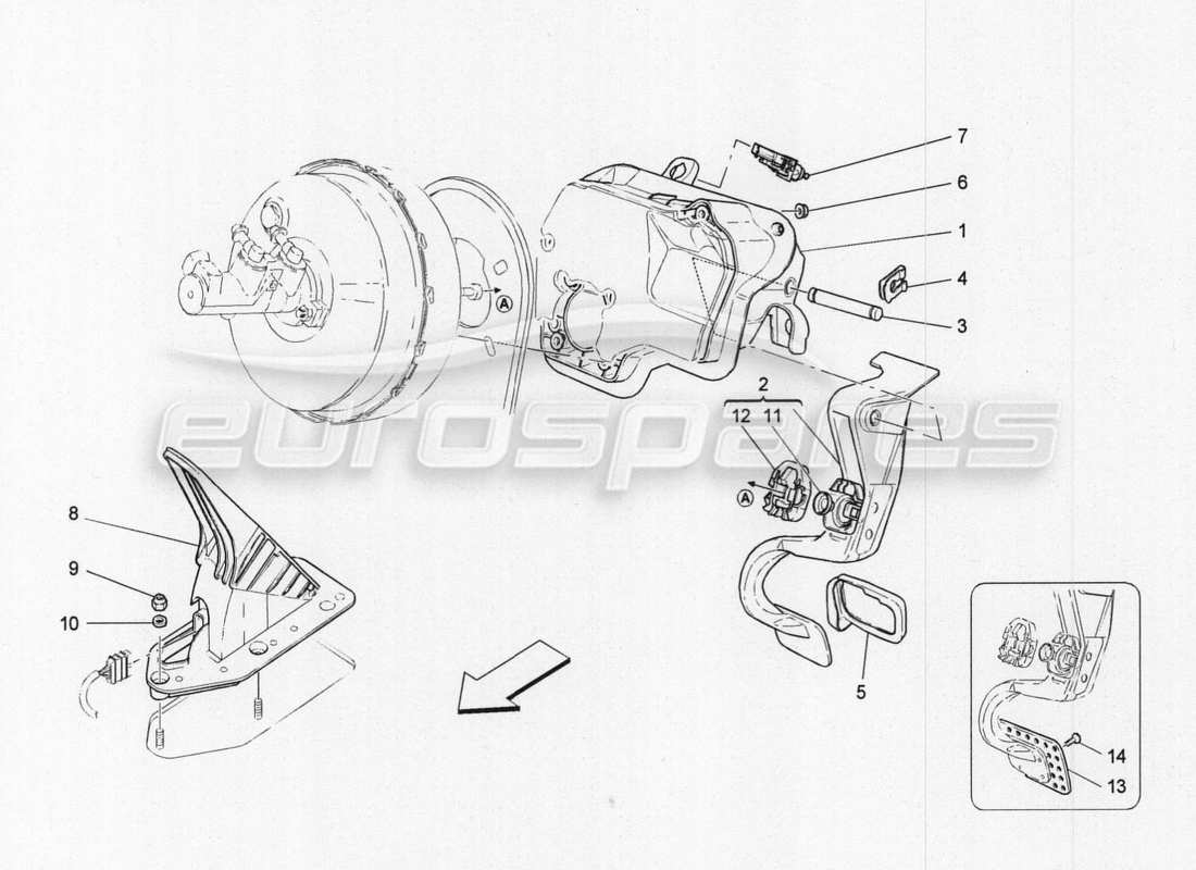 maserati granturismo special edition complete pedal board unit parts diagram