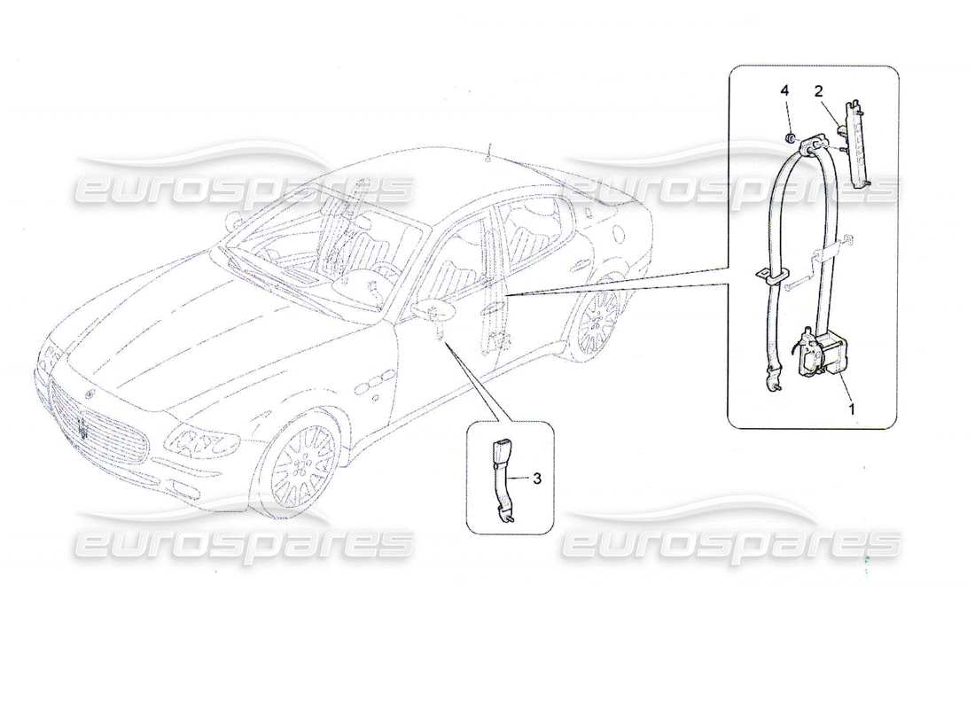 maserati qtp. (2010) 4.7 front seatbelts part diagram