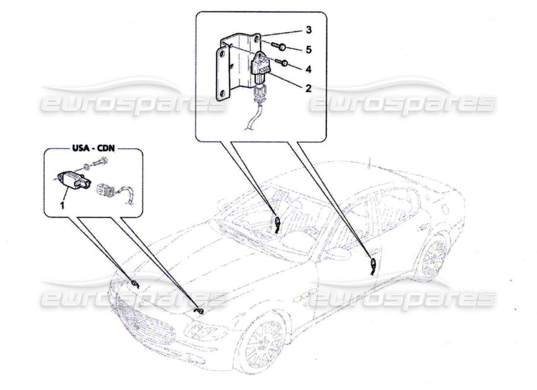 maserati qtp. (2010) 4.7 crash sensors part diagram