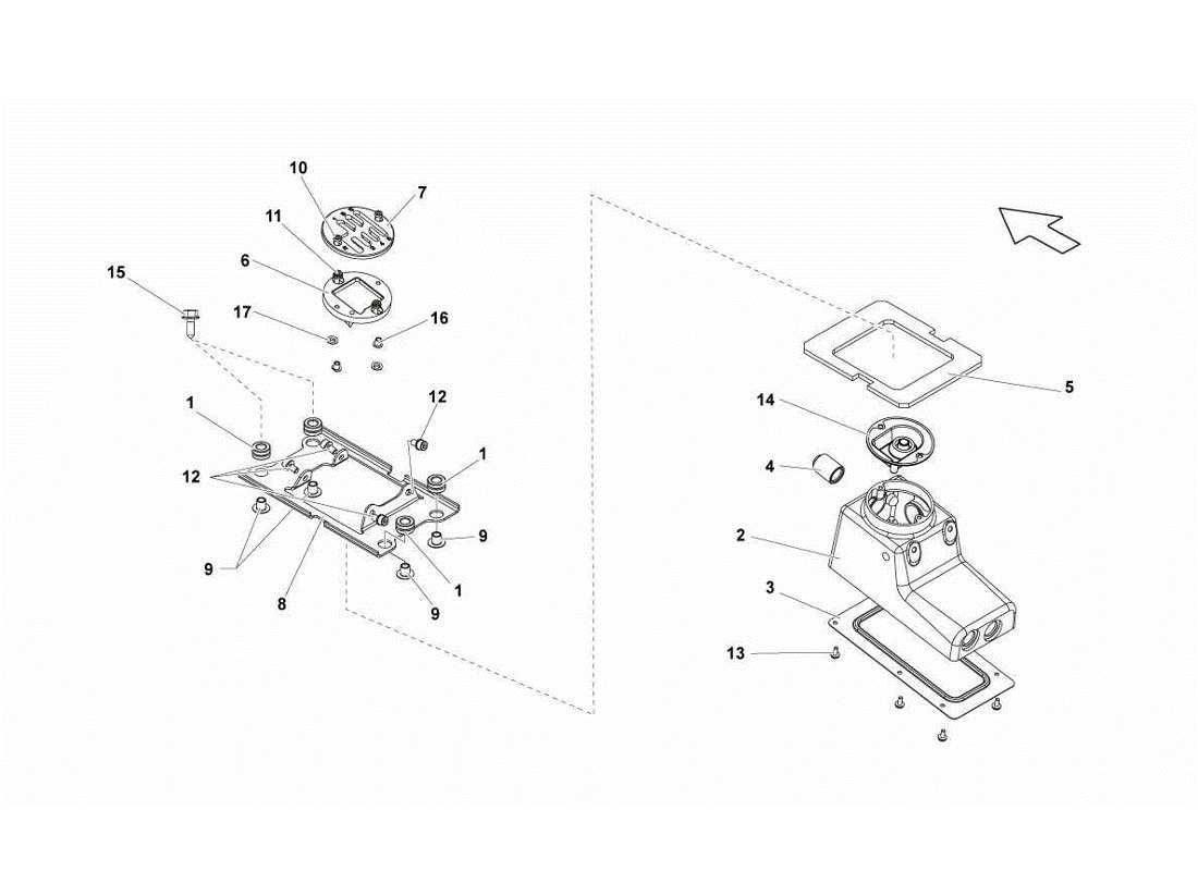 lamborghini gallardo lp570-4s perform gearbox control tower parts diagram