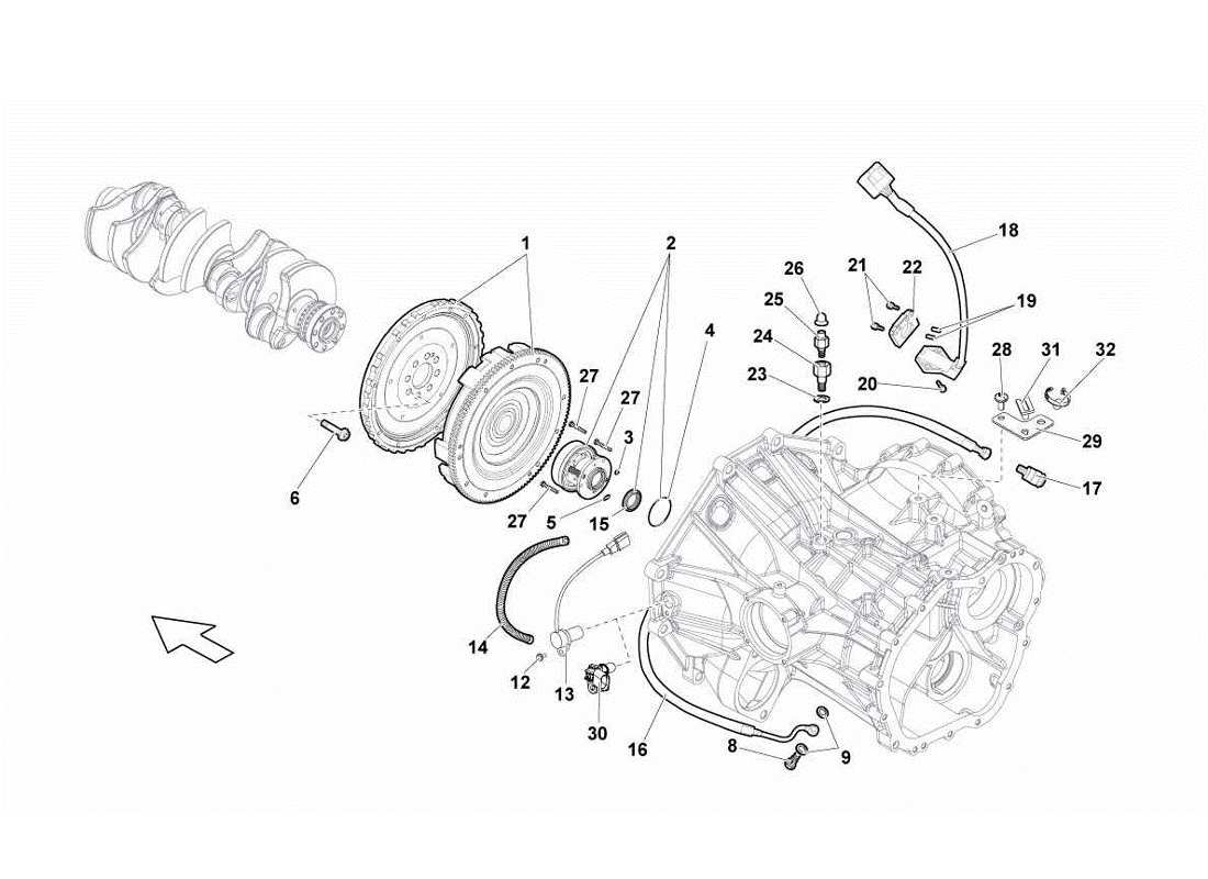 lamborghini gallardo lp560-4s update clutch (e-gear) part diagram