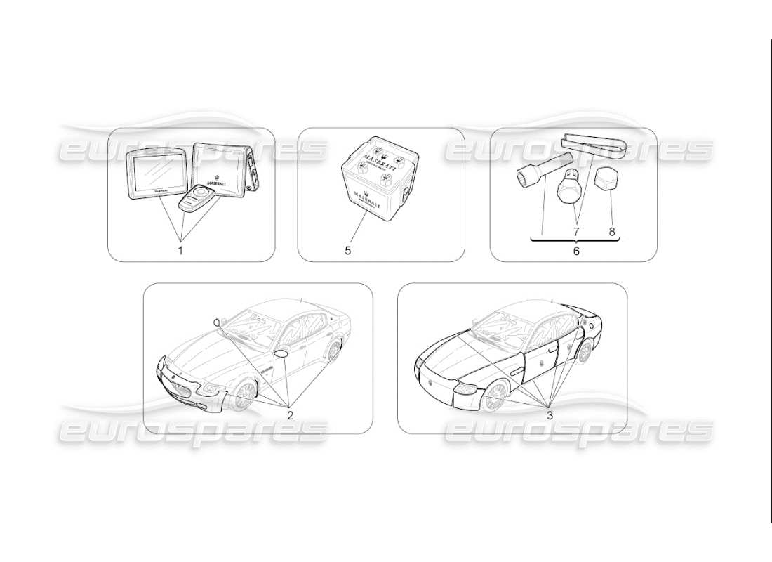 maserati qtp. (2010) 4.7 auto after market accessories part diagram