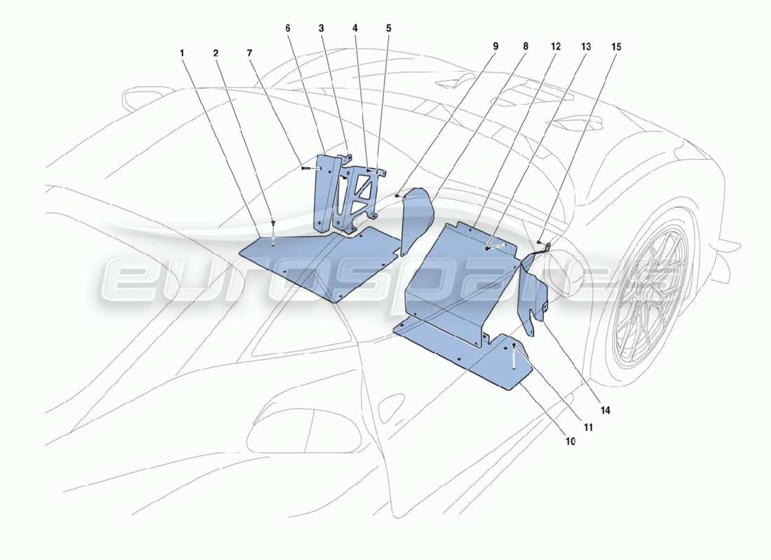 ferrari 488 challenge insulation parts diagram