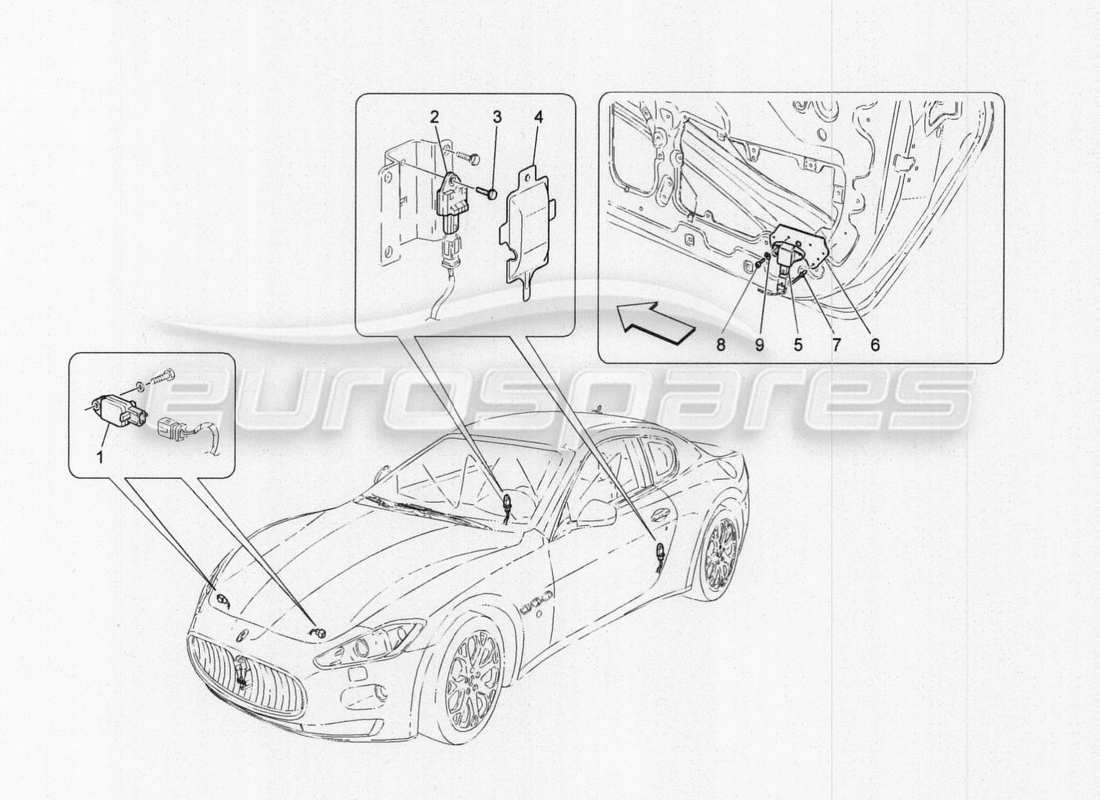 maserati granturismo special edition crash sensors parts diagram